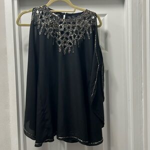 Alberto makali beaded cold shoulder top / tunic